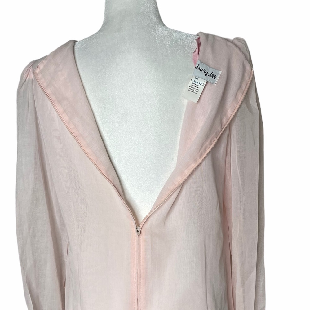Vtg.. 70’s Henry Lee Sheer Pink Shift Dress sz. 12 - Picture 6 of 7